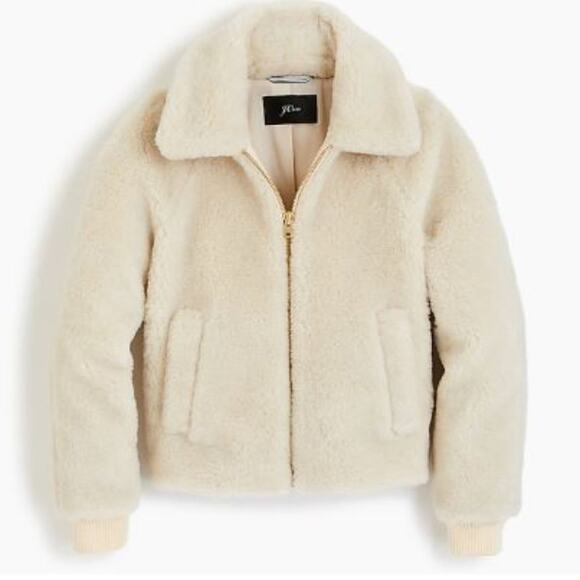J.Crew Fleece Bomber Jacket Scottish Lamb Size 2X - Picture 6 of 7